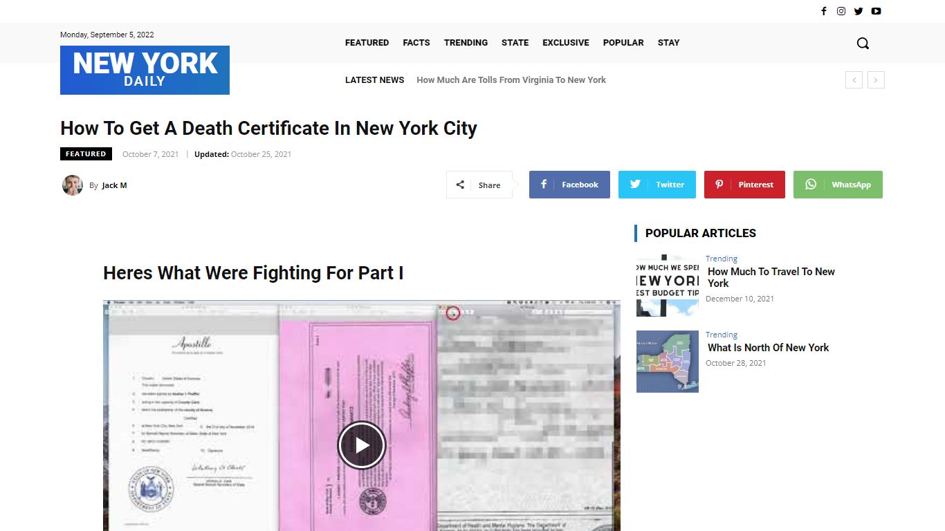 How To Get A Death Certificate In New York City